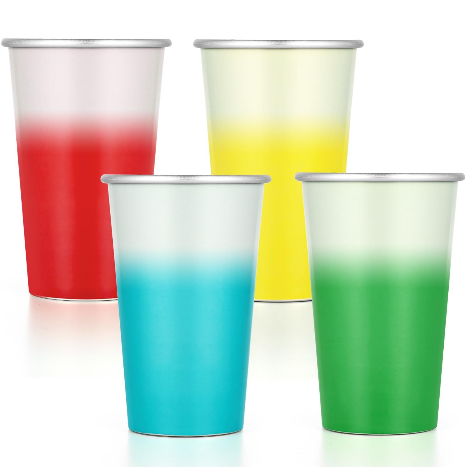 Custom Color Changing Cup Metal Tumbler 470ml Reusable Magic  Aluminum Mug Beer Cups for Camping