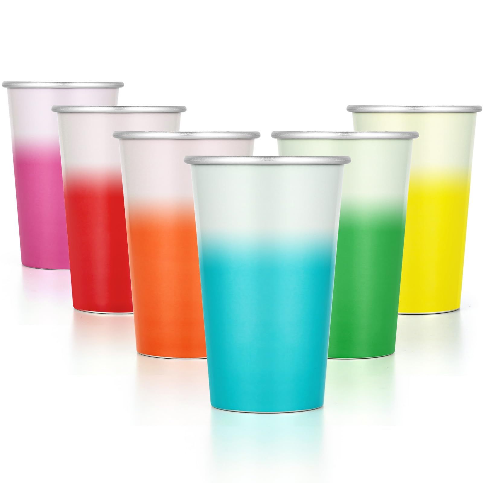 Custom Color Changing Cup Metal Tumbler 470ml Reusable Magic  Aluminum Mug Beer Cups for Camping