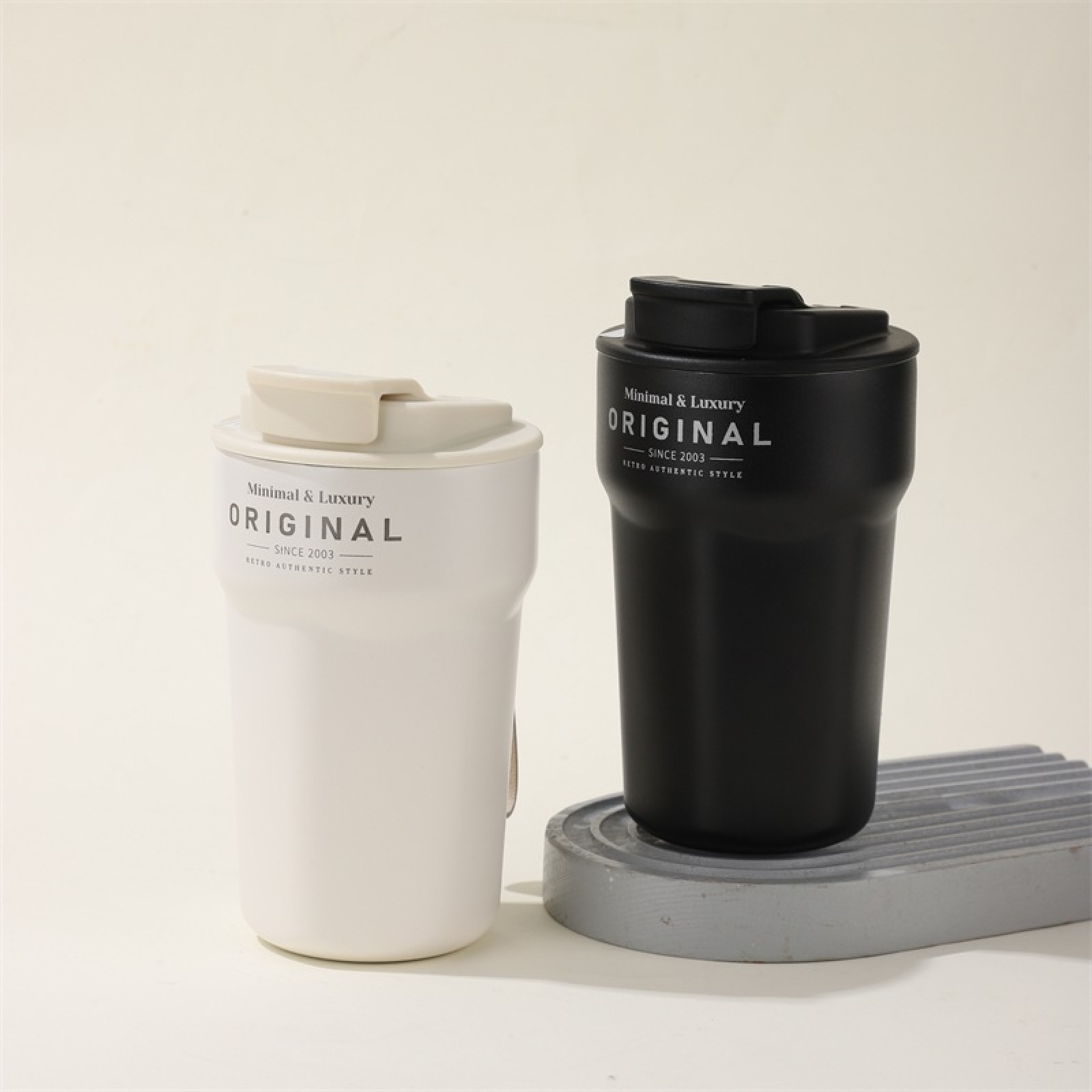 Cflask 480ml Multifunctional Integrated Stainless Steel Ceramic Coffee Tumbler, Creative Design, 6-12 Hours Thermal Retention
