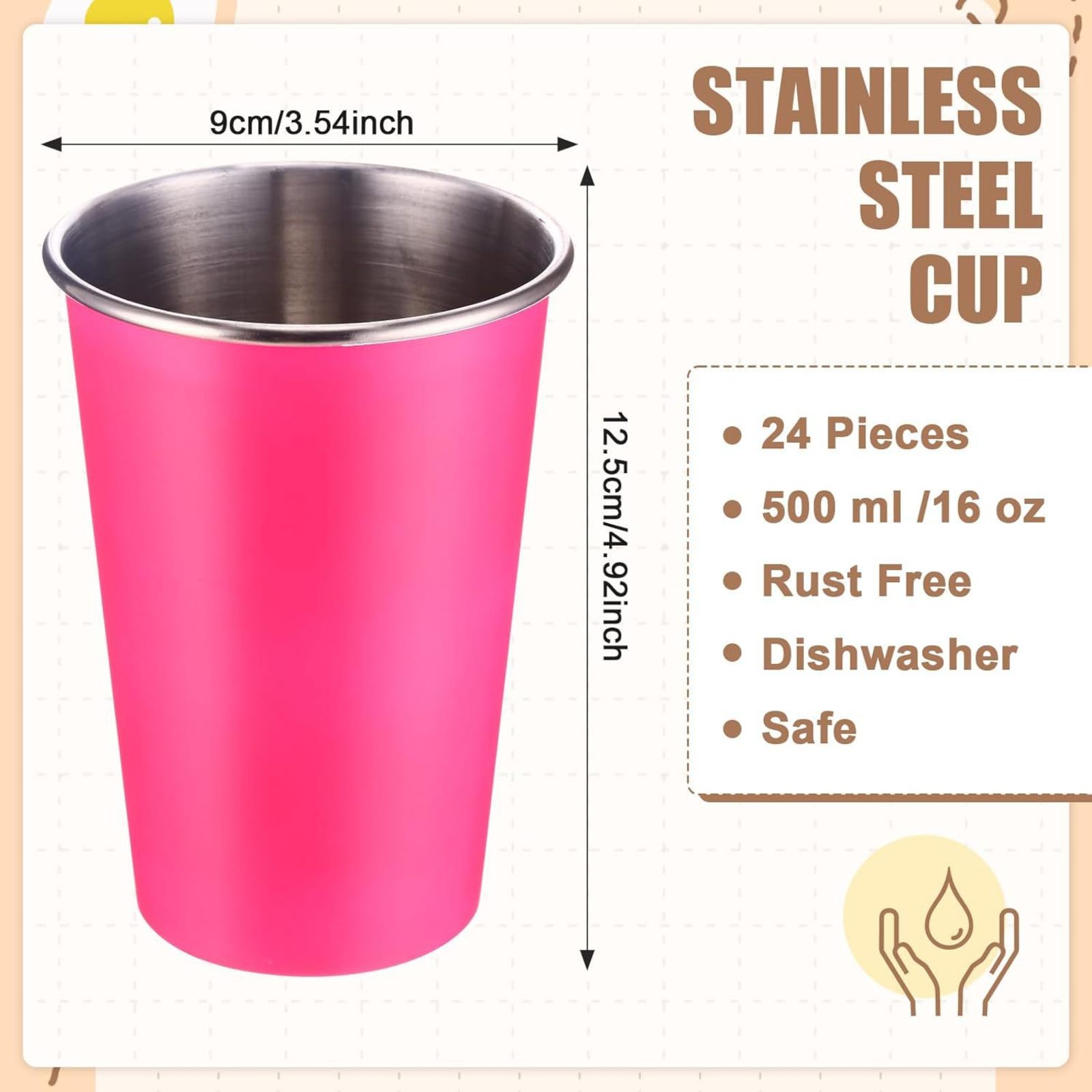 16oz New Tumbler Cups Wholesale 500ml Single Wall Stackable Aluminum Party Beer Cup Cold Drinking Water Bottle Mug