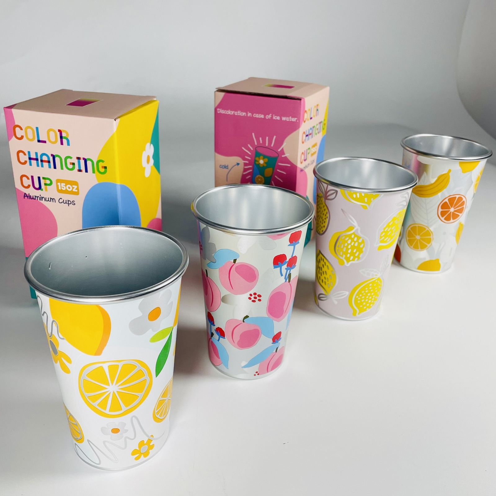 470ml Temperature-Sensitive Aluminum Tumbler Party Color-Changing Cup for Drinks & Water Reusable 470ml Beer Cups