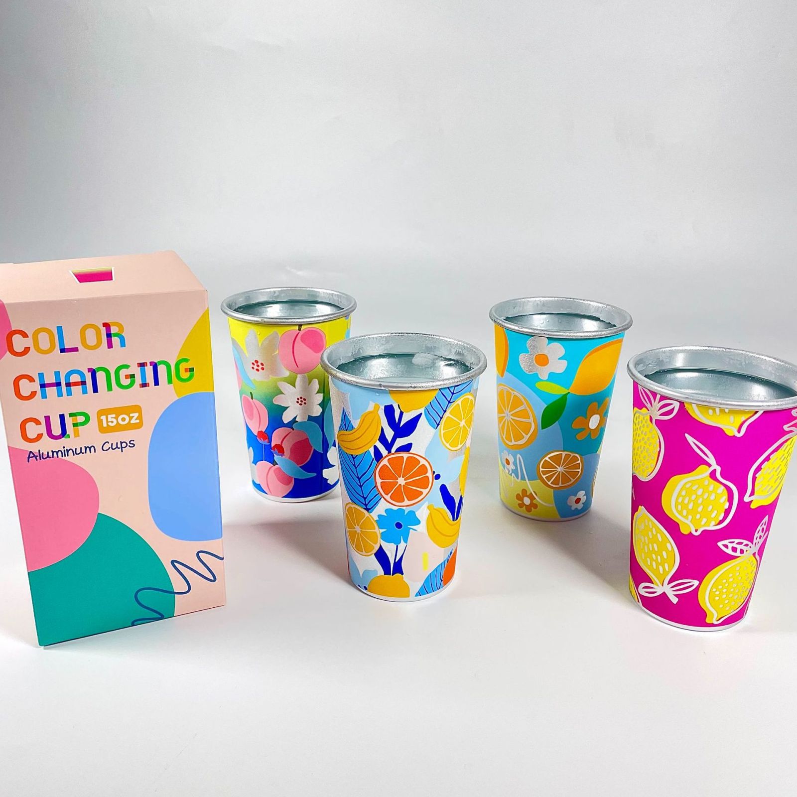 470ml Temperature-Sensitive Aluminum Tumbler Party Color-Changing Cup for Drinks & Water Reusable 470ml Beer Cups