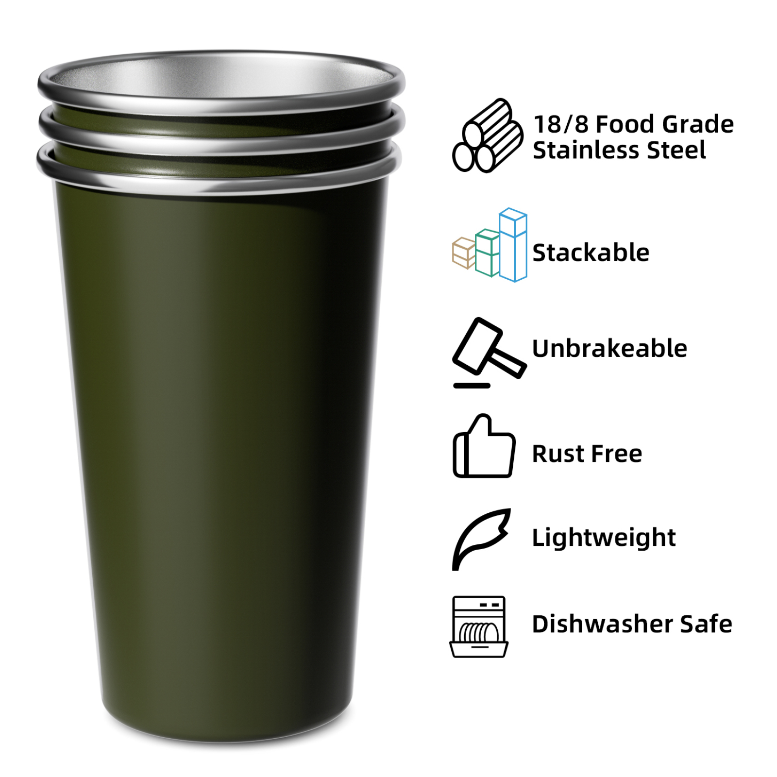 Premium 520 ML Stainless Steel Tumblers Home Restaurant Travel Picnic Camping Outdoor Pint Cups