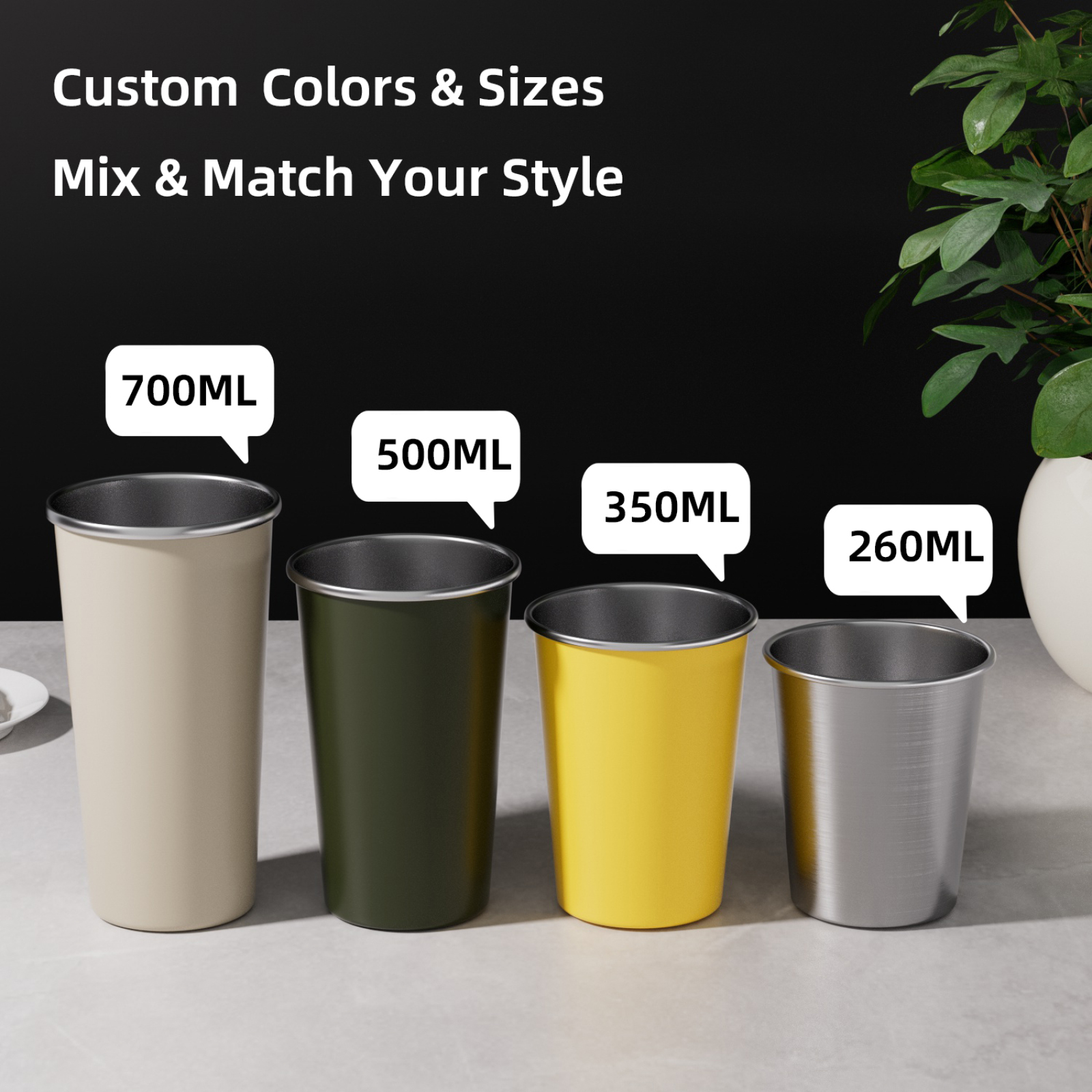 Premium 520 ML Stainless Steel Tumblers Home Restaurant Travel Picnic Camping Outdoor Pint Cups