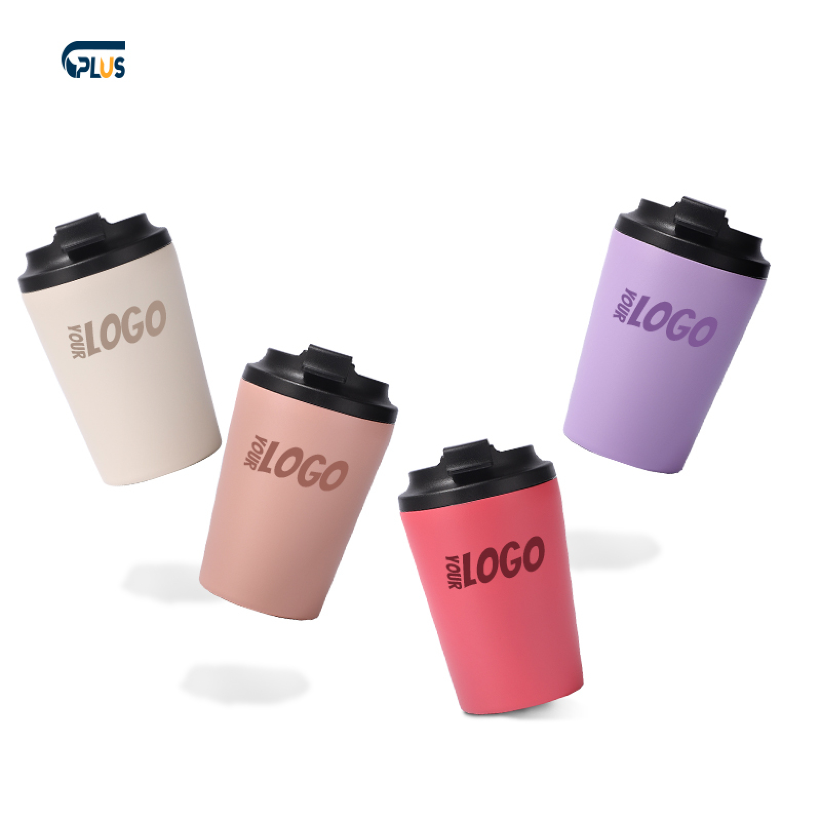 Custom Logo Stainless Steel Coffee Cup Double-Walled Insulated 12oz Coffee Mug Eco-Friendly Reusable Outdoor Sports Travel Cup