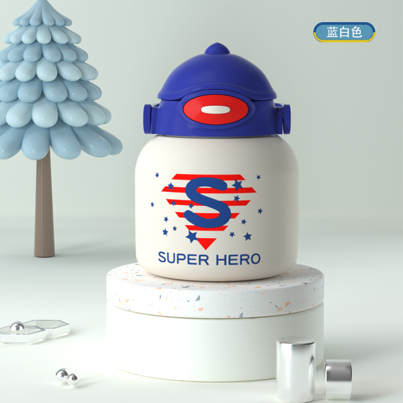 Brand Cute Cartoon Stainless Steel Thermos Flask for Kids Student Portable Portable Water Bottle Big Belly Cup With Straw