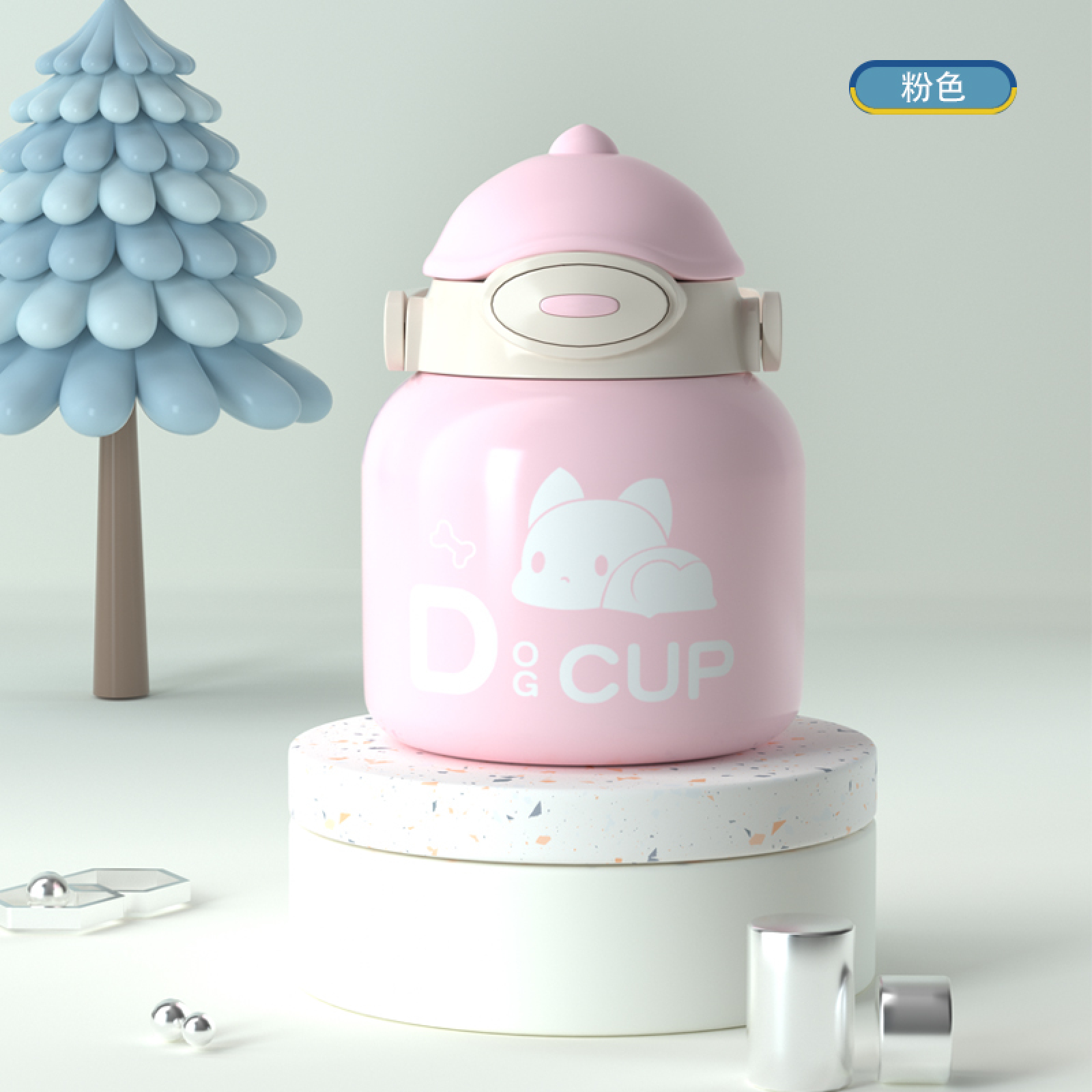 Brand Cute Cartoon Stainless Steel Thermos Flask for Kids Student Portable Portable Water Bottle Big Belly Cup With Straw