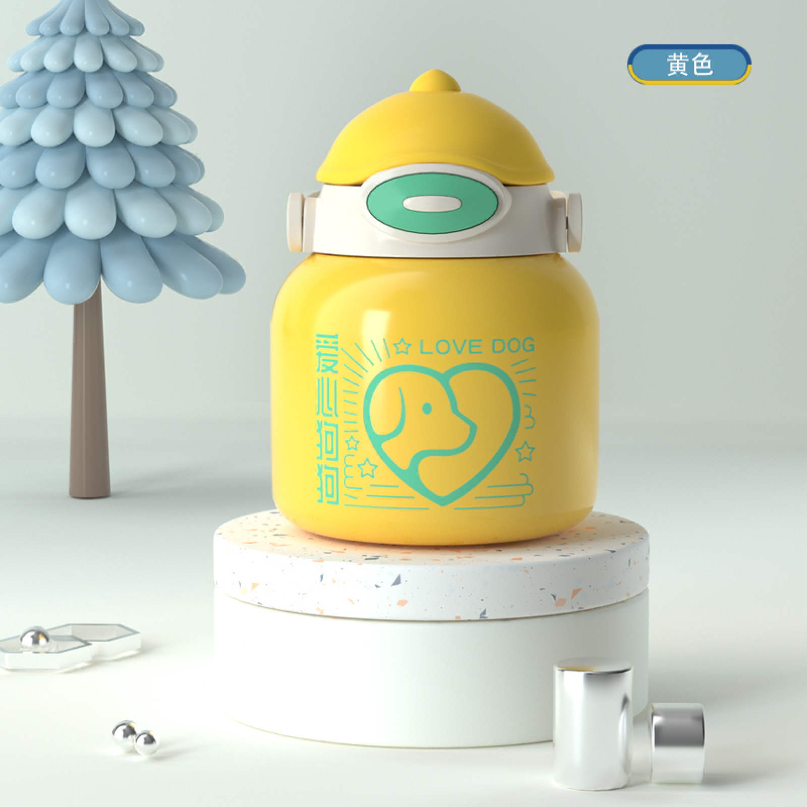 Brand Cute Cartoon Stainless Steel Thermos Flask for Kids Student Portable Portable Water Bottle Big Belly Cup With Straw