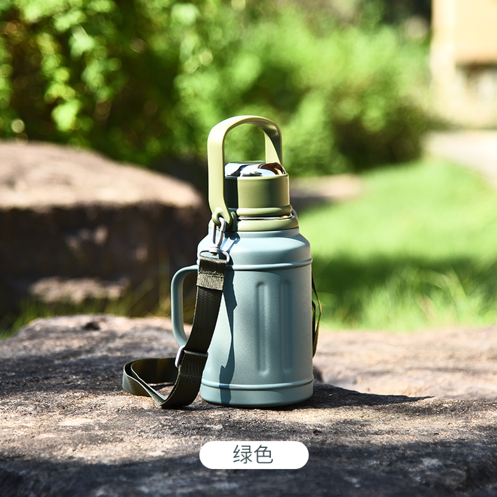 HOT SALE 15oz 2-in-1 Sharing Cup Water Bottle with Push-Open Spring Lid & Tea Filter – 304 Stainless Steel Double Wall Insulated – Adjustable Nylon Sling Strap – BPA Free – OEM Custom Logo – CFLASK NO31