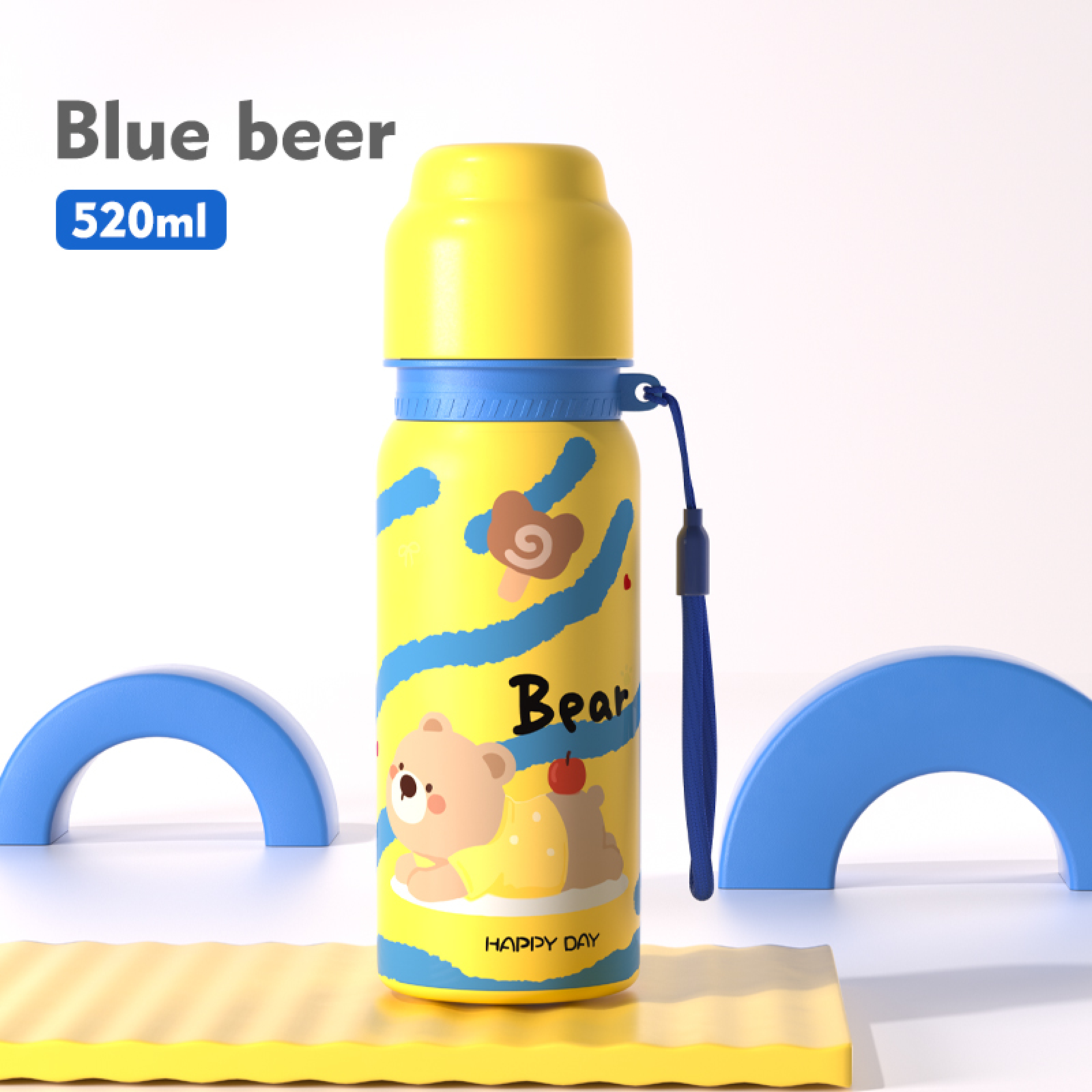 Cflask 500ml Cute Cartoon Animal 316 Stainless Steel Thermos Cup | Dual Purpose Insulated Water Bottle for Kids & Students