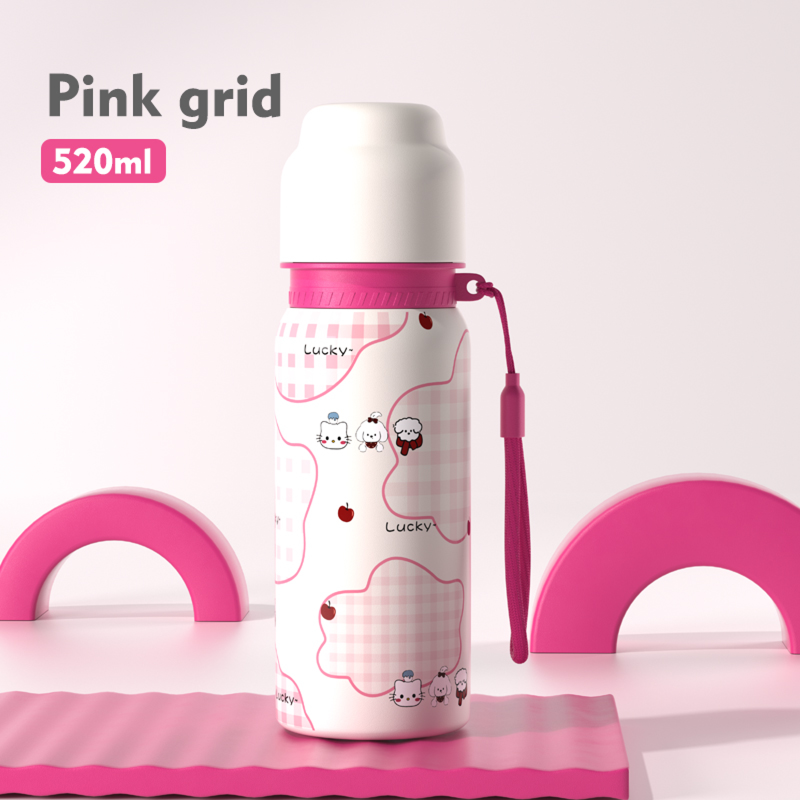 Cflask 500ml Cute Cartoon Animal 316 Stainless Steel Thermos Cup | Dual Purpose Insulated Water Bottle for Kids & Students