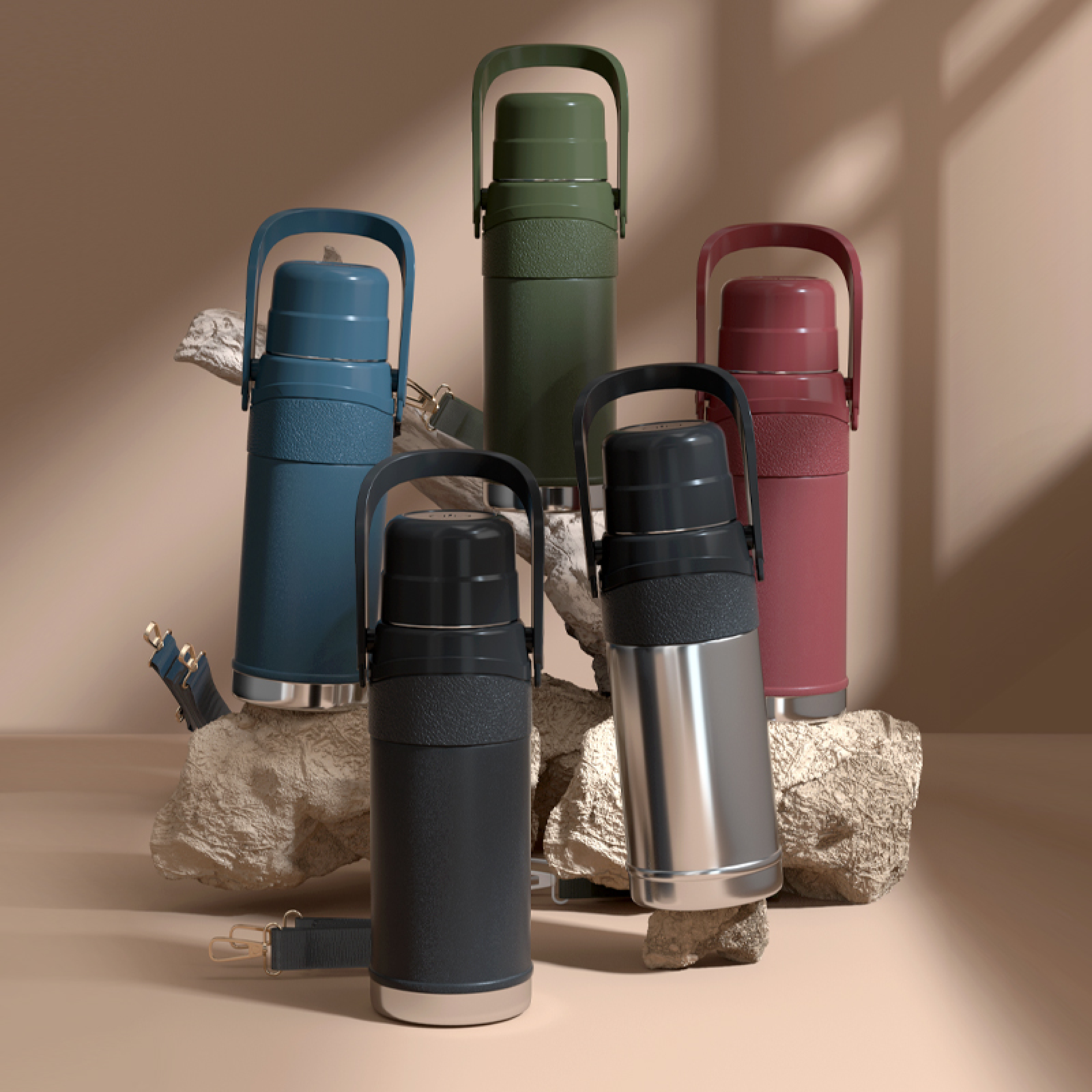 Cflask Portable High Capacity Wide Mouth Stainless Steel Vacuum Flask Water Bottle, Outdoor Sports Thermal Insulated Tea Bottle, Support OEM&ODM Customize