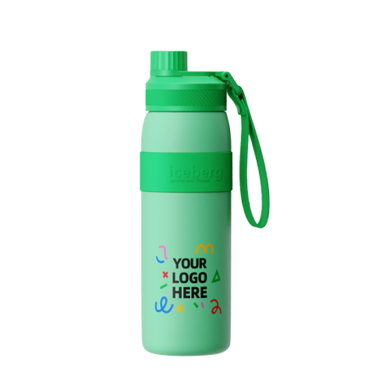 Stainless steel thermos mug, large capacity portable handle water bottle, outdoor sports water bottle with rope