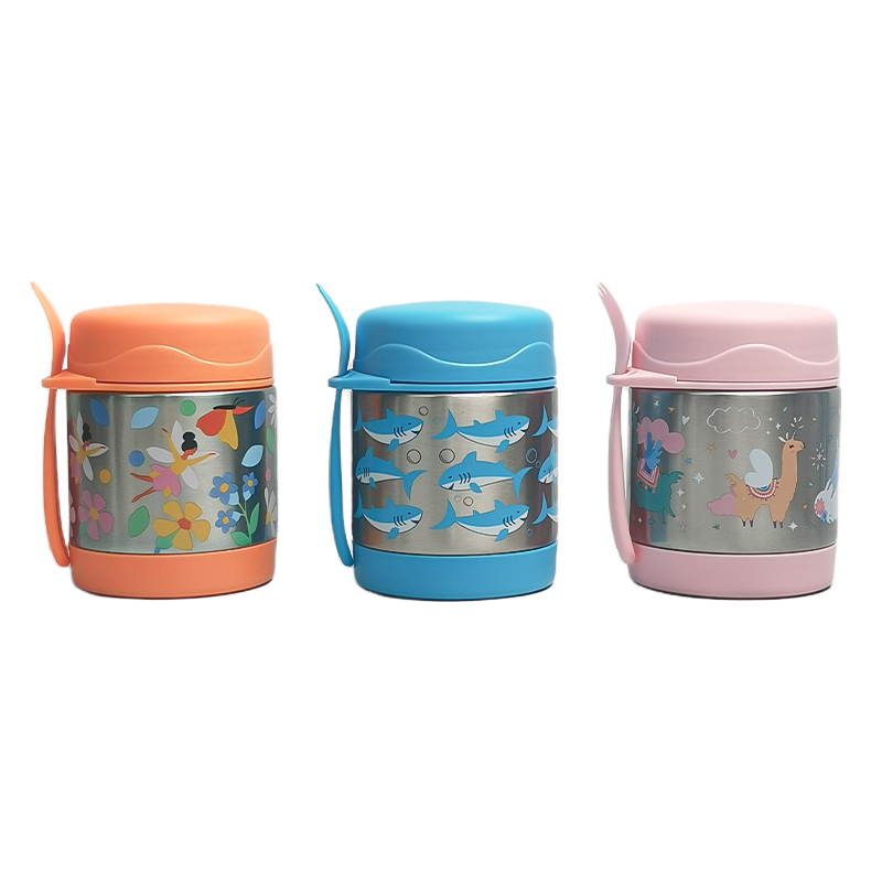 Wholesale 350ml Stainless Steel Lunch Box for Kids Custom Logo Thermal Food Container with Spoon and Fork for Camping