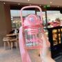 Top Fashion 1000ml Tritan Water Bottle for Women Cute Plastic Drinkware with Straw and Straps