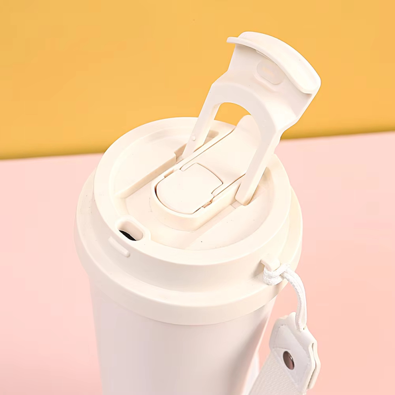 Factory Direct Sale Double Drink Thermos Cup Student Gift Can Be Customized Vacuum Cup with Straw and Rope