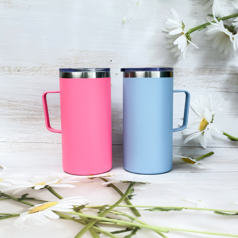 Wholesale Water Beer Coffee Cups with Custom Logo/color Manufacturer Direct Sales Thermos Cup with Portable Handle