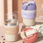 Wholesale Stainless Steel Coffee Cup with Non slip 2 Drink Ways Double Wall Travel Vacuum Flask with Straw