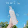 Minimalist Men's and Women's Transparent Plastic Cup 500ML 750ML Reusable Juice Water Bottle Gym Water Cup with Time Markers