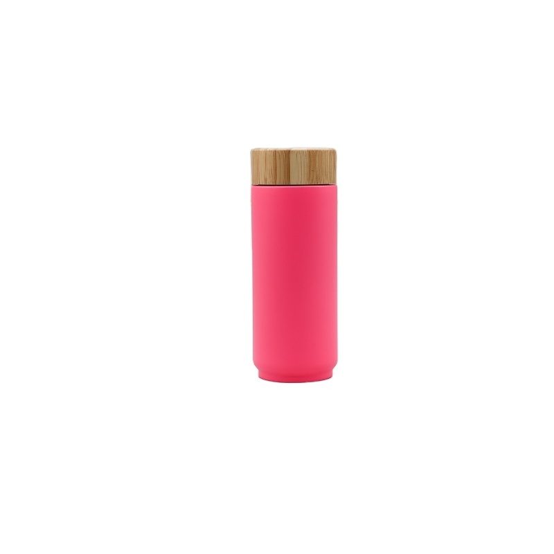 Wholesale New Style Stainless Steel Coffee Tumbler with Bamboo Lid Insulated Thermos Vacuum Flask 500ml Straight Water Bottle