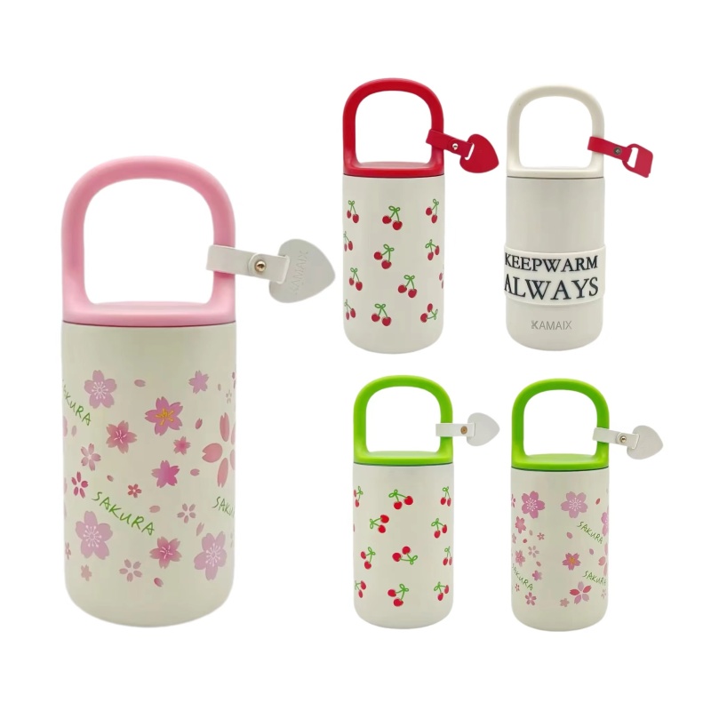 Wholesale Novelty Style Double Walled Stainless Steel Travel Water Bottle with Lock Handle Lid Outdoor Travel Tumbler
