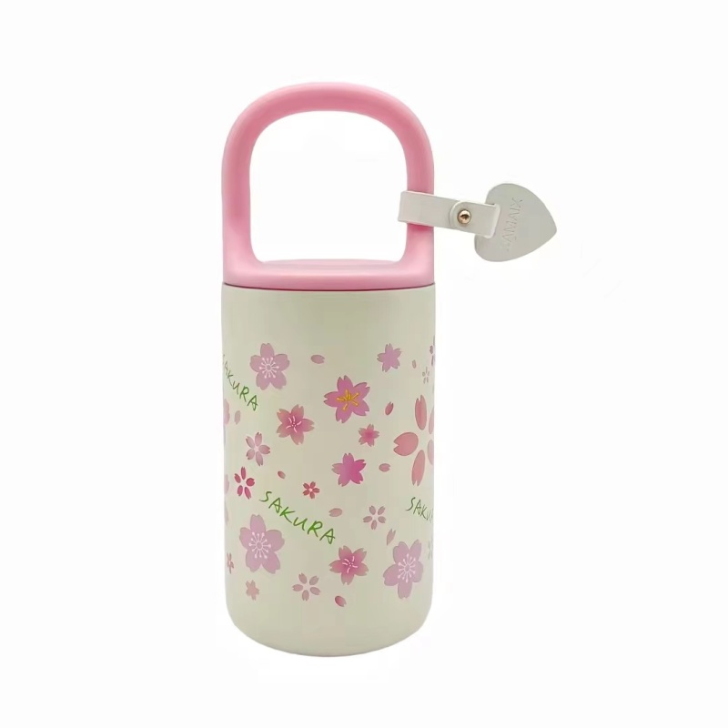 Wholesale Novelty Style Double Walled Stainless Steel Travel Water Bottle with Lock Handle Lid Outdoor Travel Tumbler