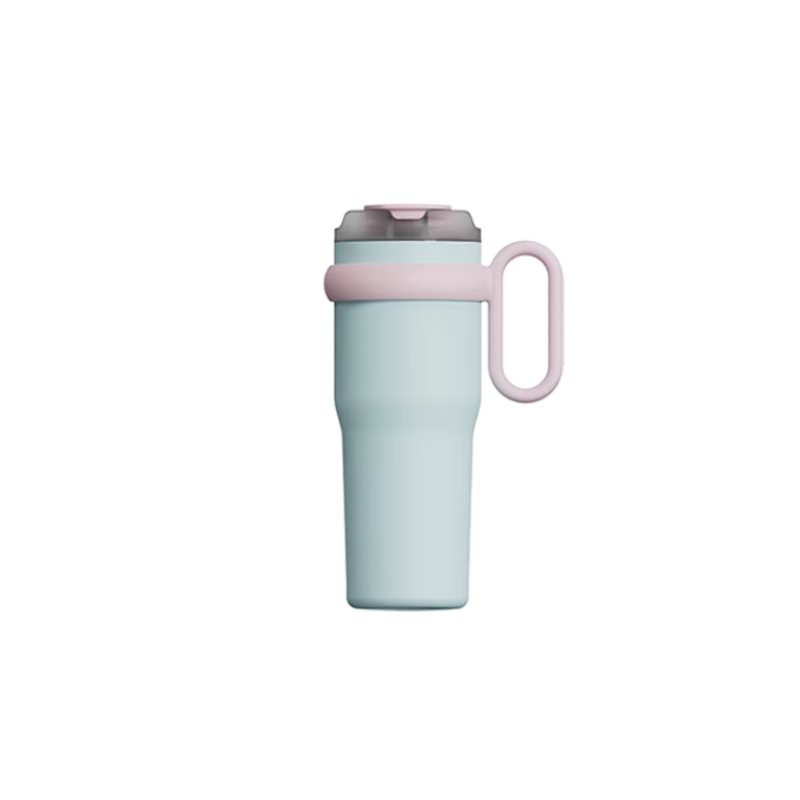 Manufacturer's Straight Stainless Steel Bucket Car Water Bottle with Straw Handle Insulated Drum 1200ml Water Bottle