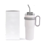Manufacturer's Straight Stainless Steel Bucket Car Water Bottle with Straw Handle Insulated Drum 1200ml Water Bottle