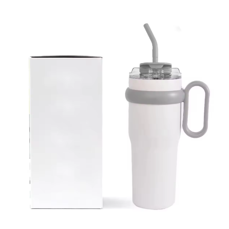 Manufacturer's Straight Stainless Steel Bucket Car Water Bottle with Straw Handle Insulated Drum 1200ml Water Bottle