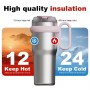 Factory Direct Vacuum Double Wall Cup Coffee Roller Travel Cup Large Capacity with Straw Handle Icebreaker Cup
