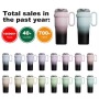 Water Bottle with Handle & Straw Leak Resistant Tumbler Reusable Insulated Stainless Steel Gifts for Women & Men