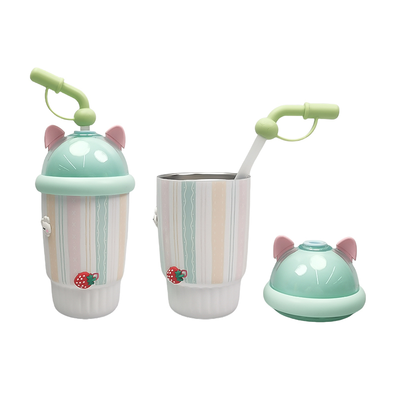 New Design 400ml Insulated Tumbler Customizable Coffee Mug Durable Stainless Steel Tumbler with Straw