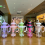 New Design Popular 1300ml Custom logo Plastic Bottle Cute Large Capacity Portable Big Belly Cup with Straw and Tea Filter