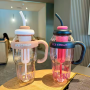 New Design Popular 1300ml Custom logo Plastic Bottle Cute Large Capacity Portable Big Belly Cup with Straw and Tea Filter