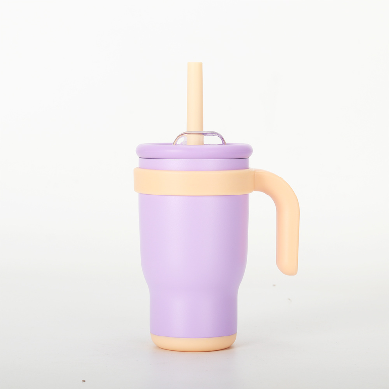 Wholesale 14oz Tumbler with Handle for Kids Students Leakproof Insulated Stainless Steel Coffee Mug with Lid
