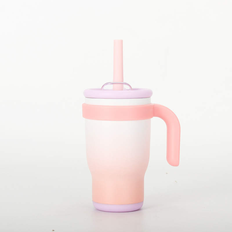 Wholesale 14oz Tumbler with Handle for Kids Students Leakproof Insulated Stainless Steel Coffee Mug with Lid