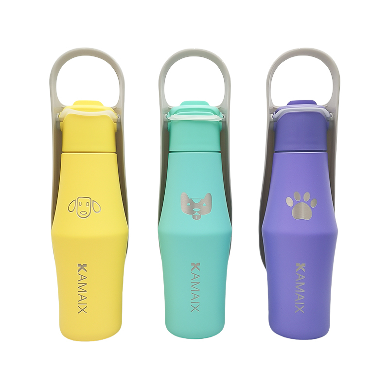 New Design Portable Outdoor Stainless Steel Bowl Pet Water Bottle Pet Outdoor Water Bottle for Dog