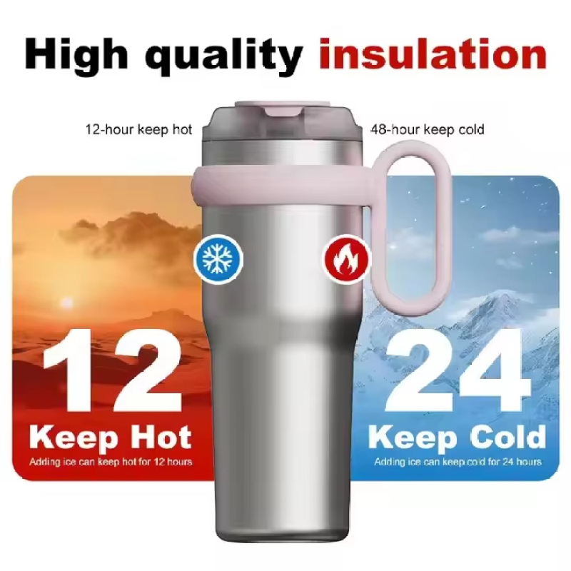 Best Selling 40oz Stainless Steel Tumbler Vacuum Insulated Double Wall With Straw Handle Large Capacity Ice Cream Cup