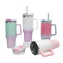 Wholesale Novelty Design 40oz Stainless Steel Double Wall Car Travel Tumbler with Handle and Straw