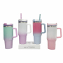 Wholesale Novelty Design 40oz Stainless Steel Double Wall Car Travel Tumbler with Handle and Straw
