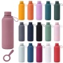 Travel Sport Custom Color Rubber Painting Stainless Steel 304 Insulated Water Bottles Termos Water Bottle with Finger Belt