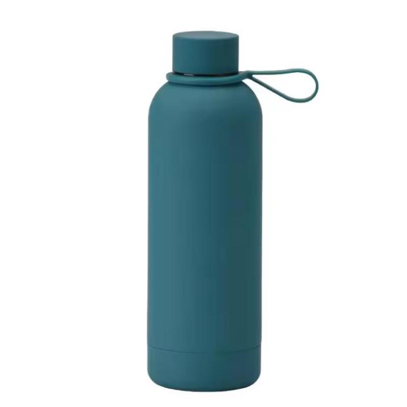 Travel Sport Custom Color Rubber Painting Stainless Steel 304 Insulated Water Bottles Termos Water Bottle with Finger Belt