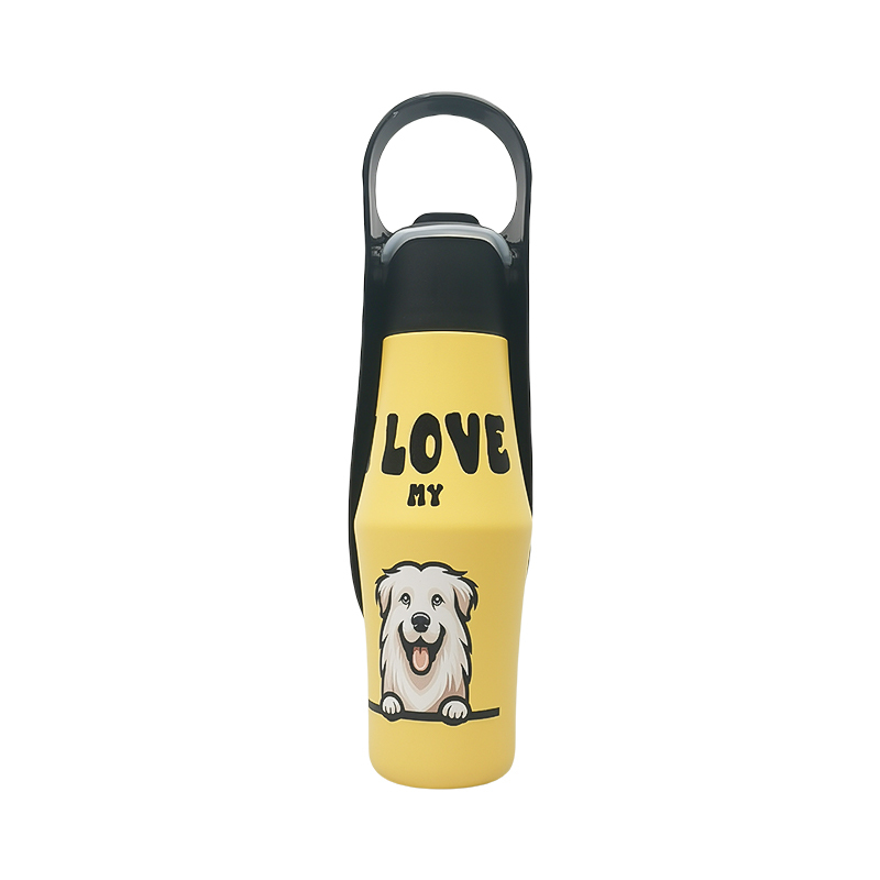 Hot Selling Leak Proof Dog Water Bottle Dispenser for Pets Outdoor Walking Stainless Steel 2 in 1 Dog Water Bottle