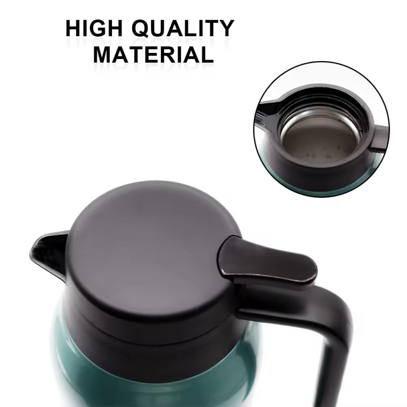 Premium High Quality Double Wall Insulated Vacuum Water Flask Thermoses with Handle Stainless Steel Vintage Milk Blue Party
