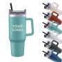Wholesale Stainless Steel Insulated Coffee Tumbler New Design Powder Coated  40oz Travel Tumbler With Straw