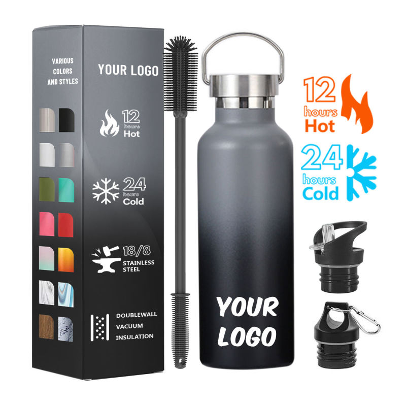 Wholesale Wide Mouth Stainless Steel  Water Bottles with Multiple Lid Options Outdoor Sports Water Bottles