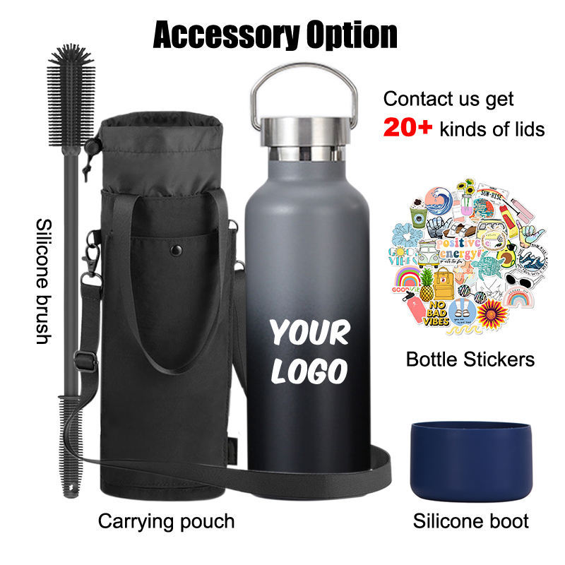 Wholesale Wide Mouth Stainless Steel  Water Bottles with Multiple Lid Options Outdoor Sports Water Bottles