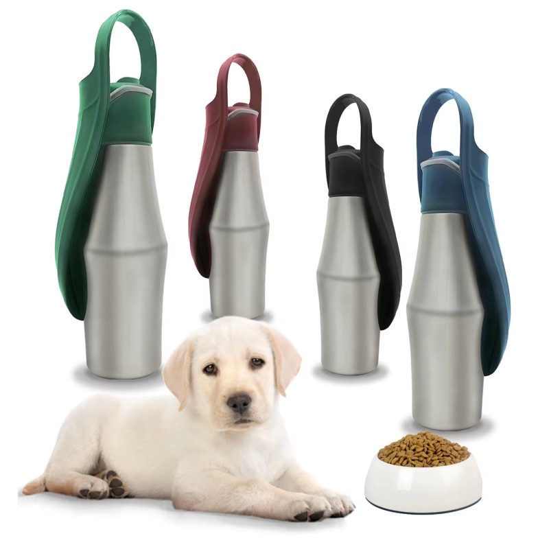 Portable Pet Dog Water Bottle Stainless Steel Pet Bottle Metal Portable Dog Water Bottle for Walking