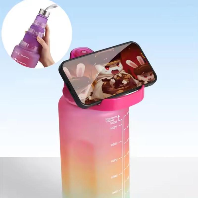 Plastic Water Bottle Portable 2L Outdoor Drinkware Durable Triple Sports Bottles Hot Sell 3 in 1 Set Travel American Style Pp/pc