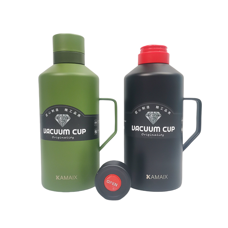 Wholesale Double-layer Stainless Steel Vacuum Insulated Flask Sport Water Bottle With Handle Lid